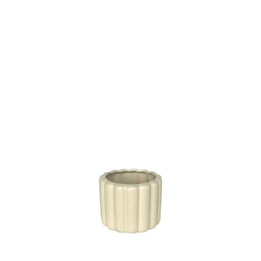 Beau pot round beige - 4.75x4"