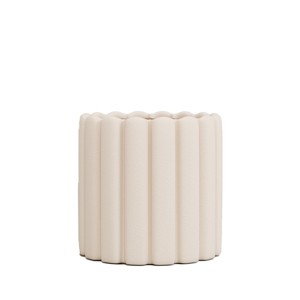 Beau pot round beige - 8.75x8"