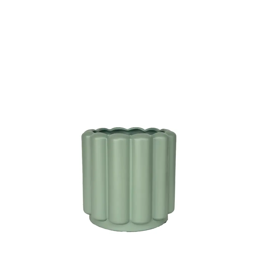 Beau pot round green - 6.75x6.25"