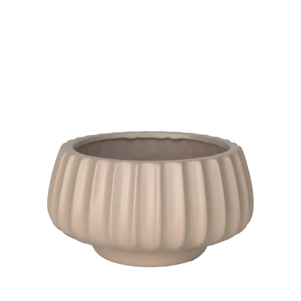 Posy bowl round beige - 13.75x6.5"