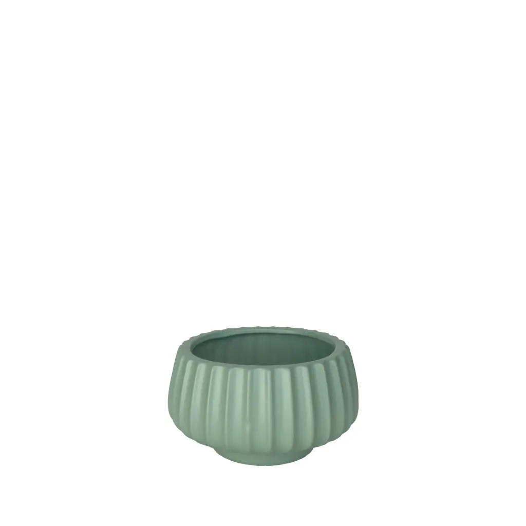 Posy bowl round green - 7x4.25"