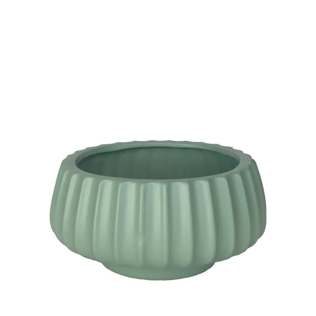 Posy bowl round green - 13.75x6.5"