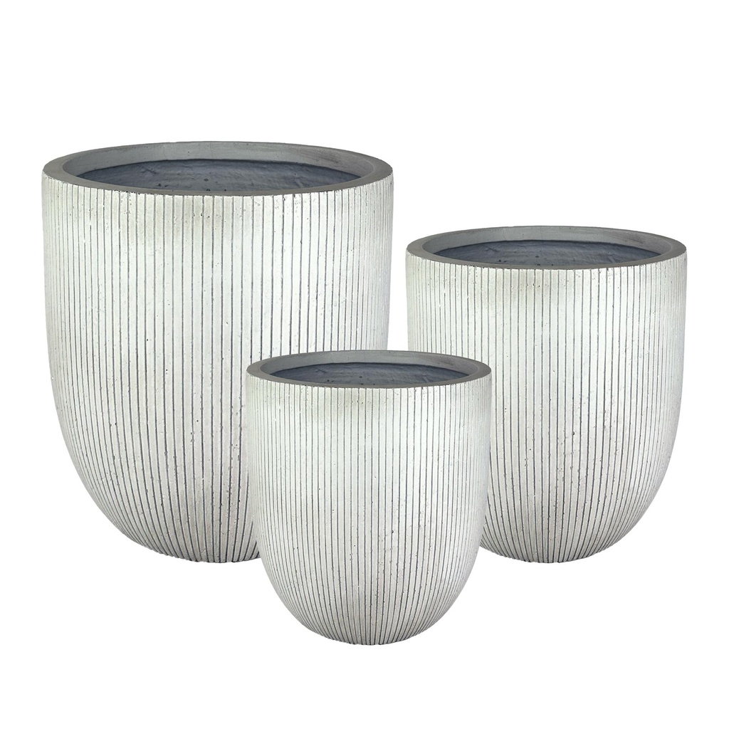 Edita pot round set of 3 white - 17x17x17"