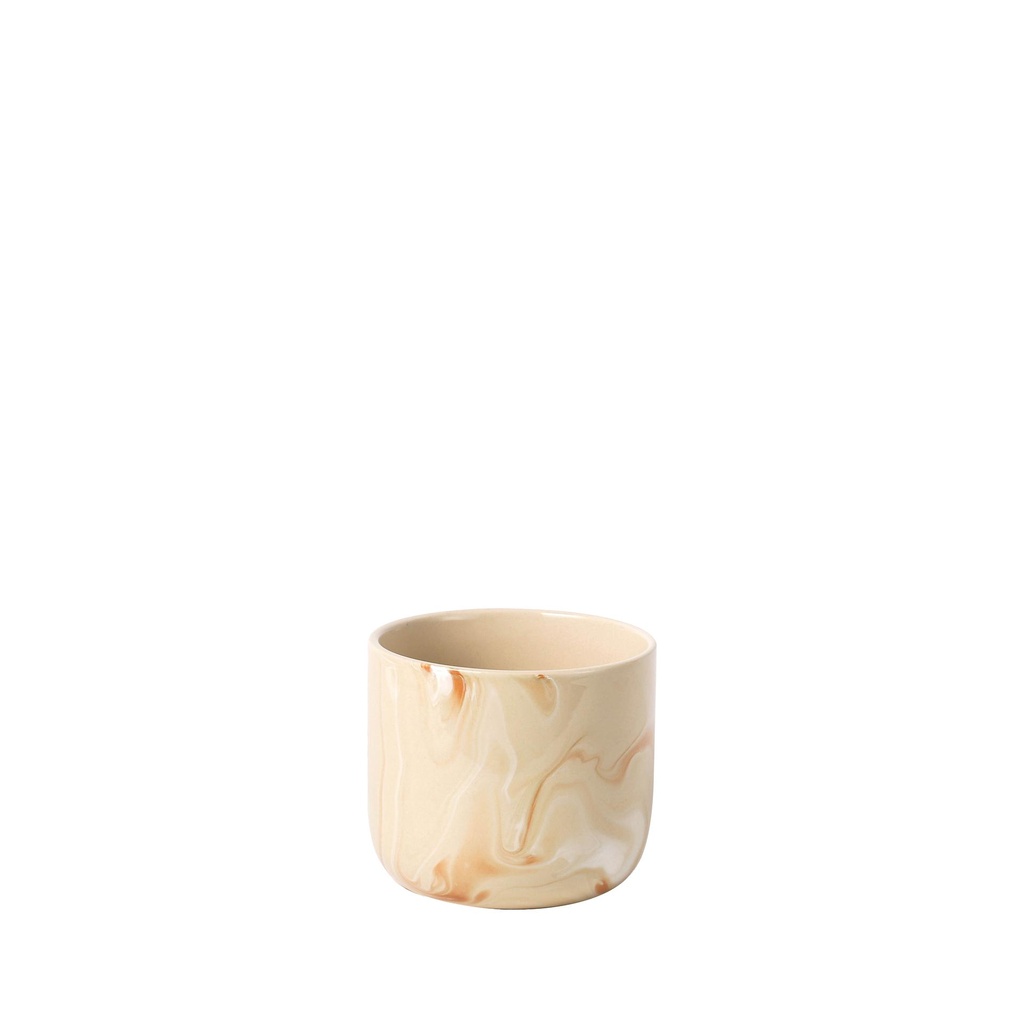 Liliana pot round brown marble - 5.5x4.75"