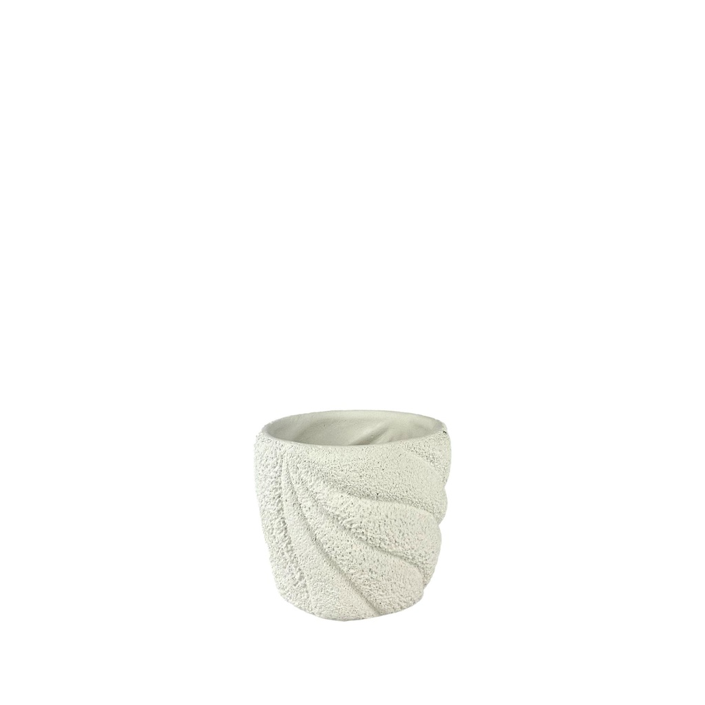 Marina pot round white - 5x4.25"