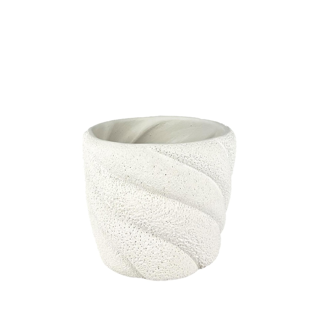 Marina pot round white - 8x6.75"