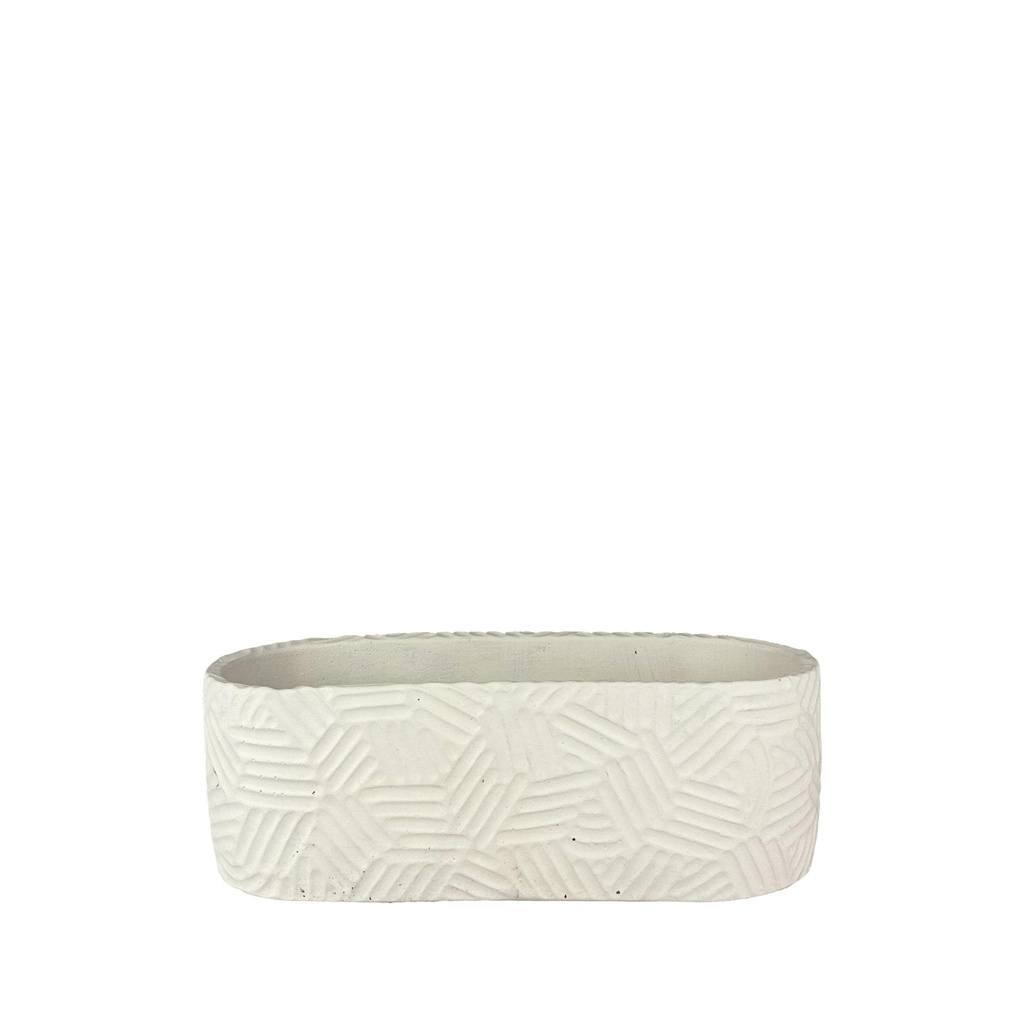 Sancho pot oval white - 11.5x4.5x4"