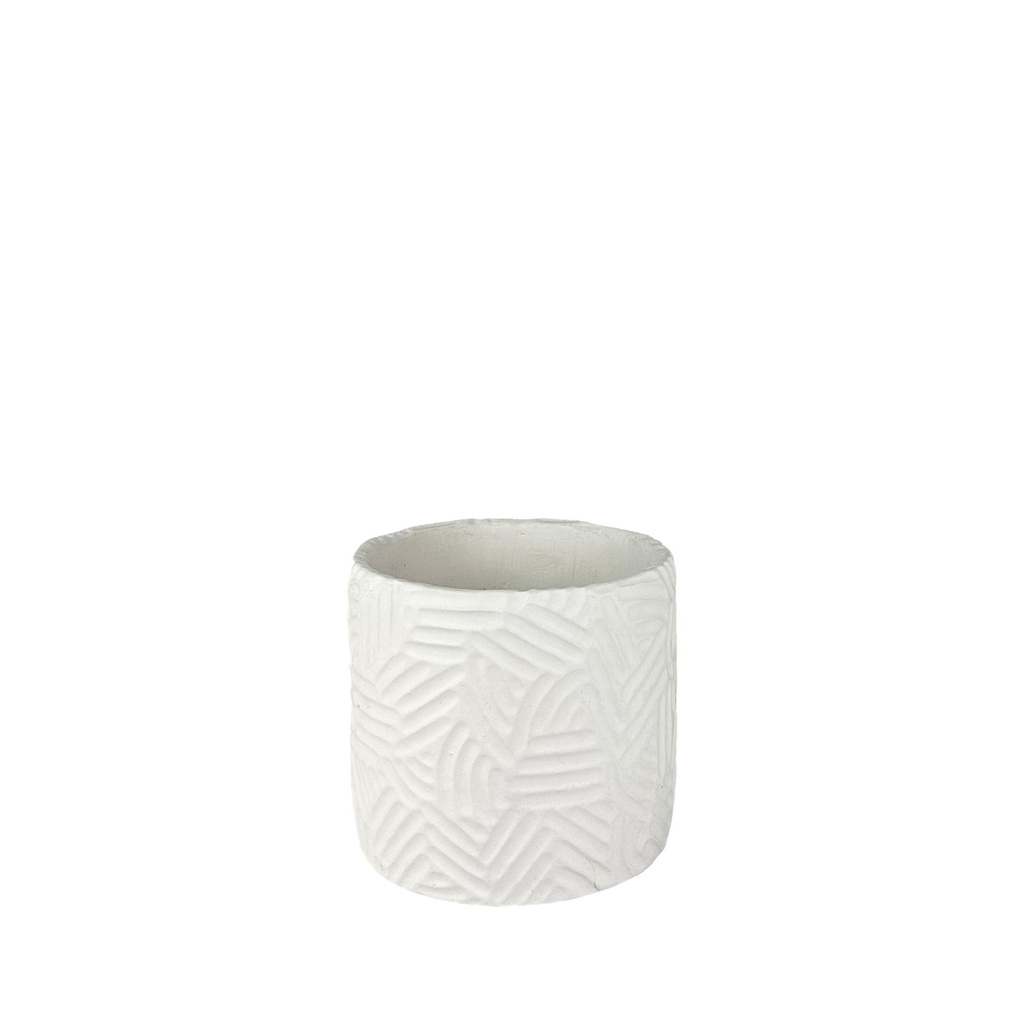 Sancho pot round white - 5.5x5"