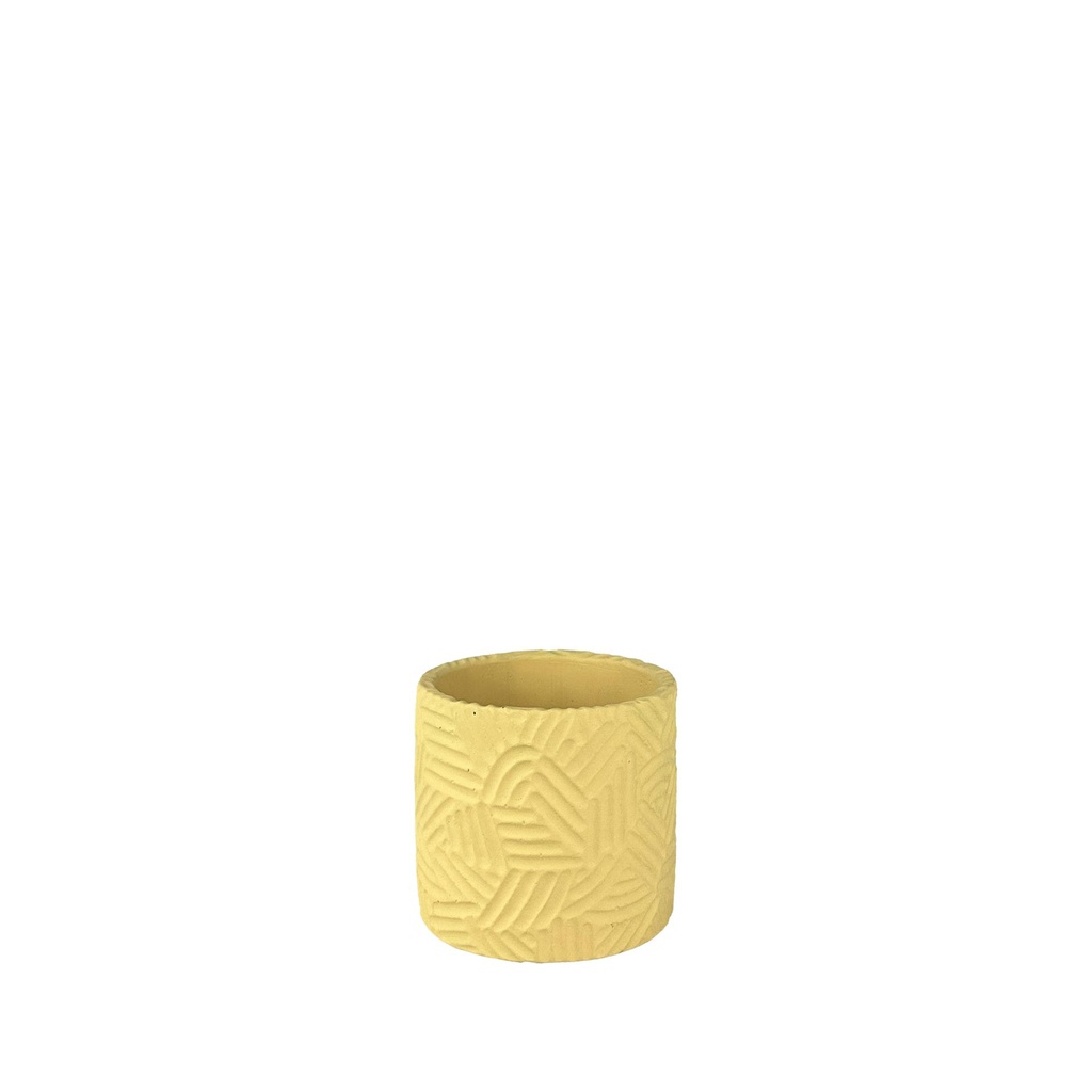 Sancho pot round yellow - 4.25x4"