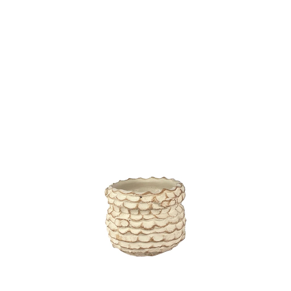Hunter pot round white - 5x4"
