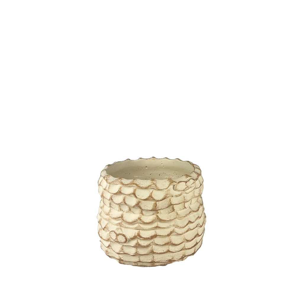 Hunter pot round white - 6.75x5"