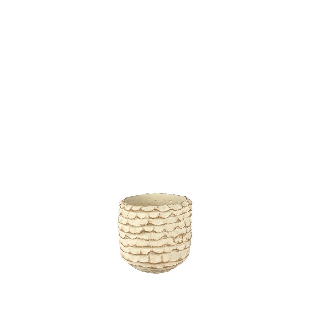 Rainer pot round white - 4.25x4.25"