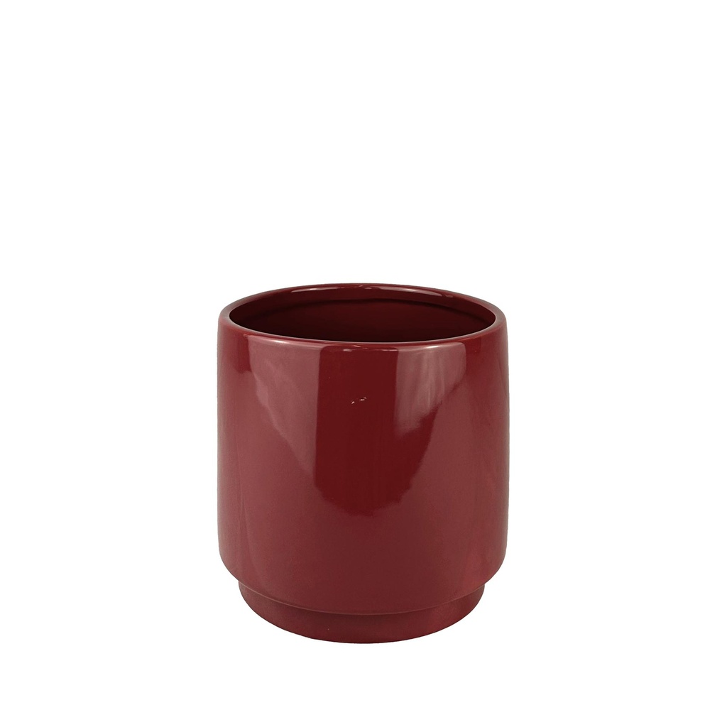 Silas pot round burgundy - 7.25x6.5"