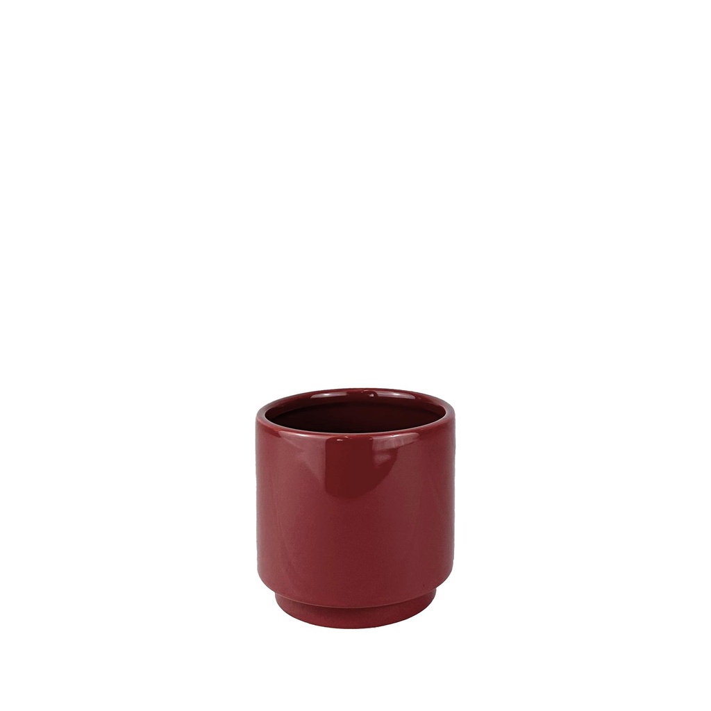 Silas pot round burgundy - 5.25X4.75"