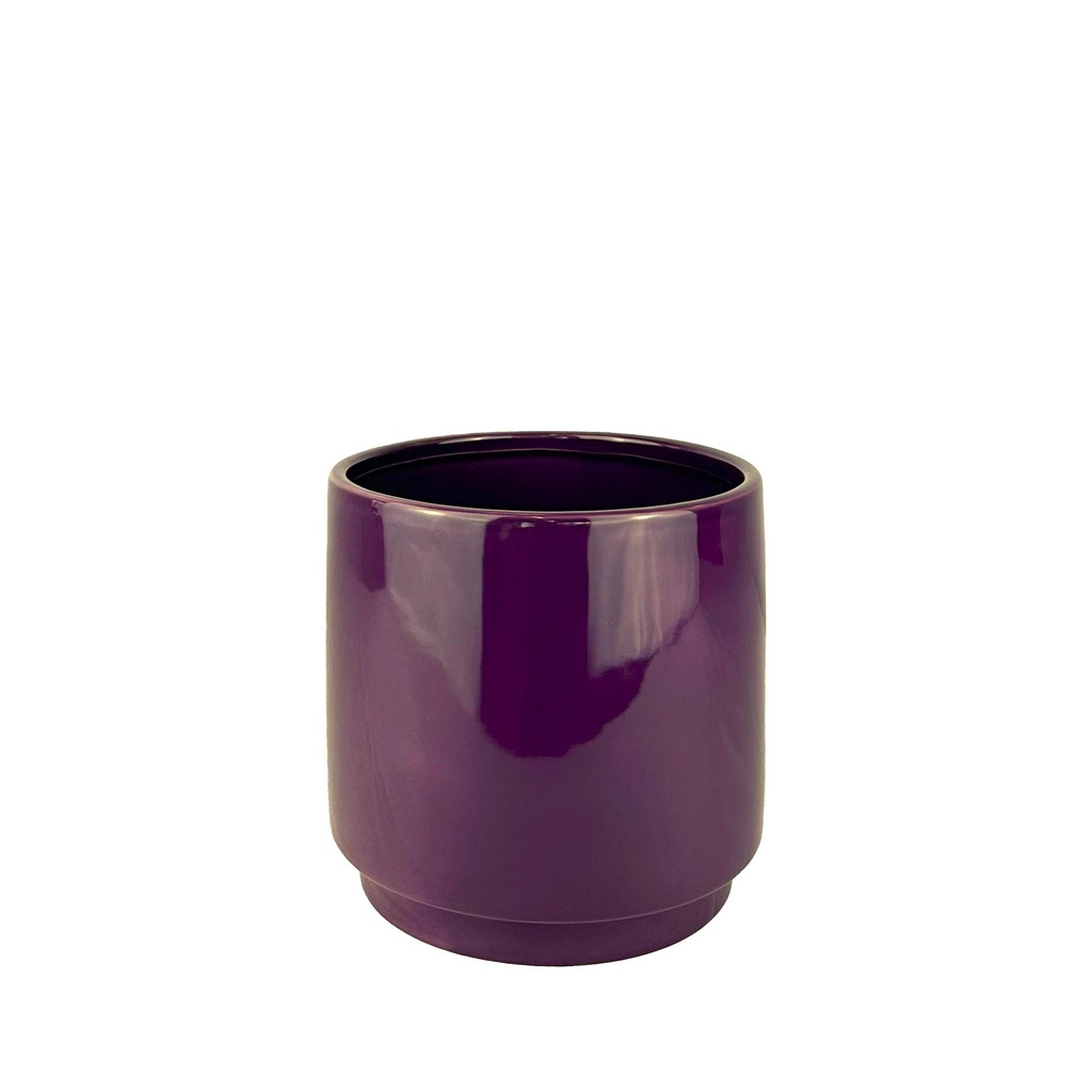 Silas pot round purple - 7.25x6.5"