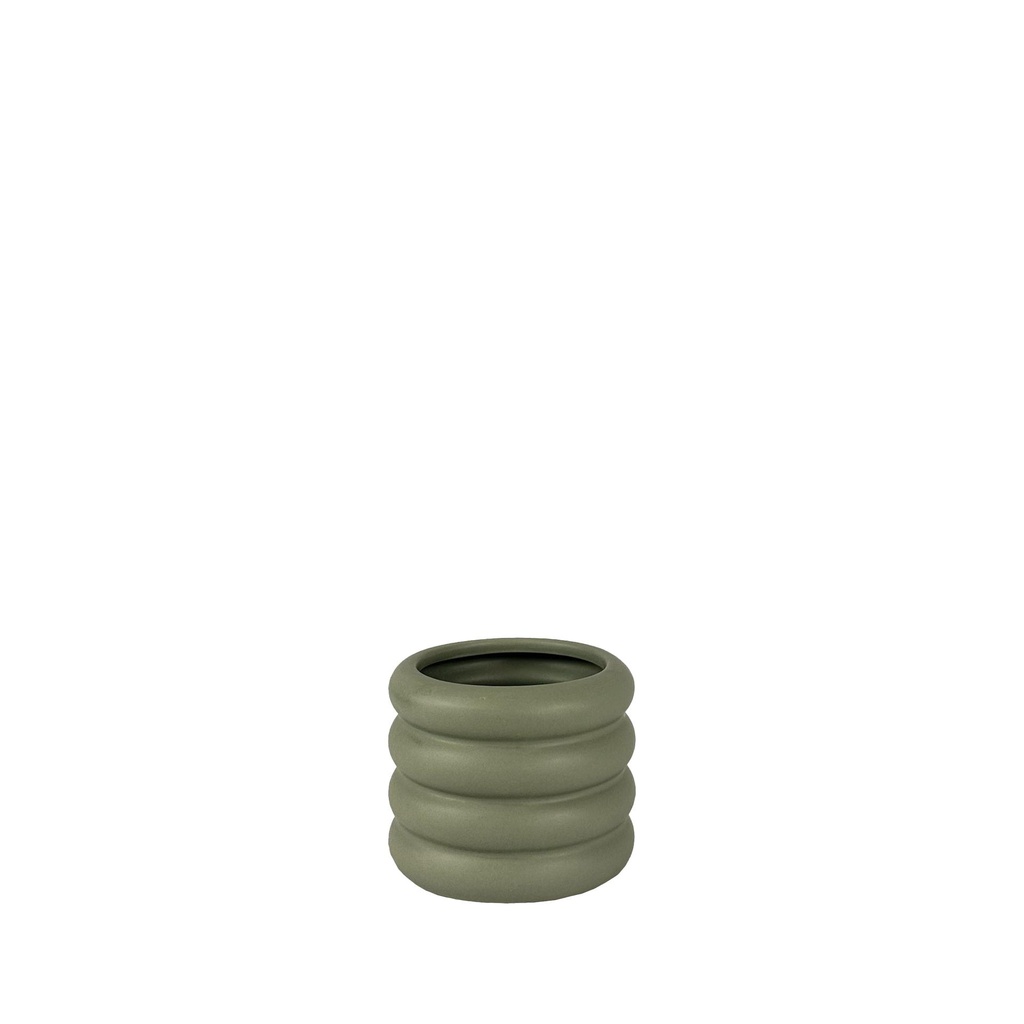 Luna pot round green - 4.25x3.25"