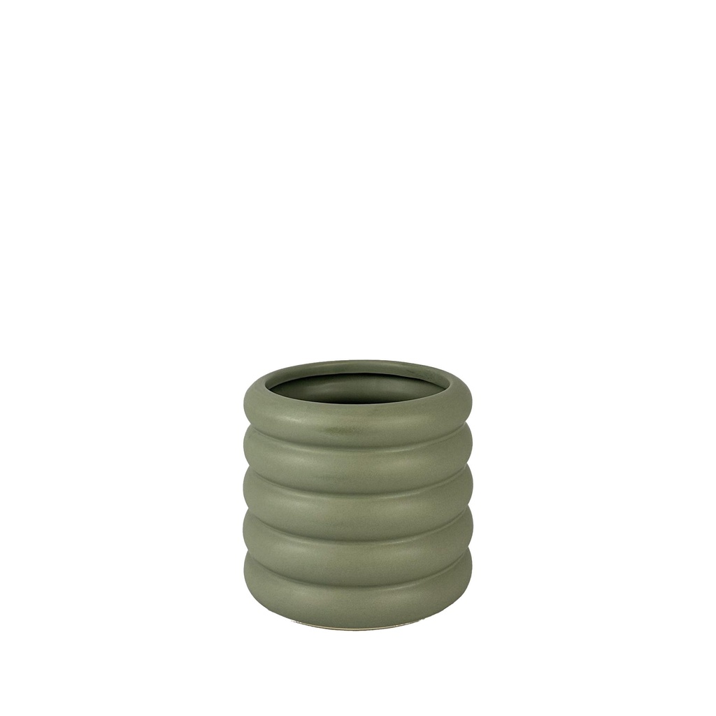 Luna pot round green - 5.75x5"