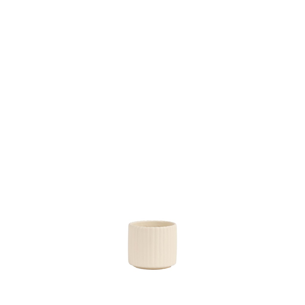 Sybil pot round cream - 3.75x3.25"