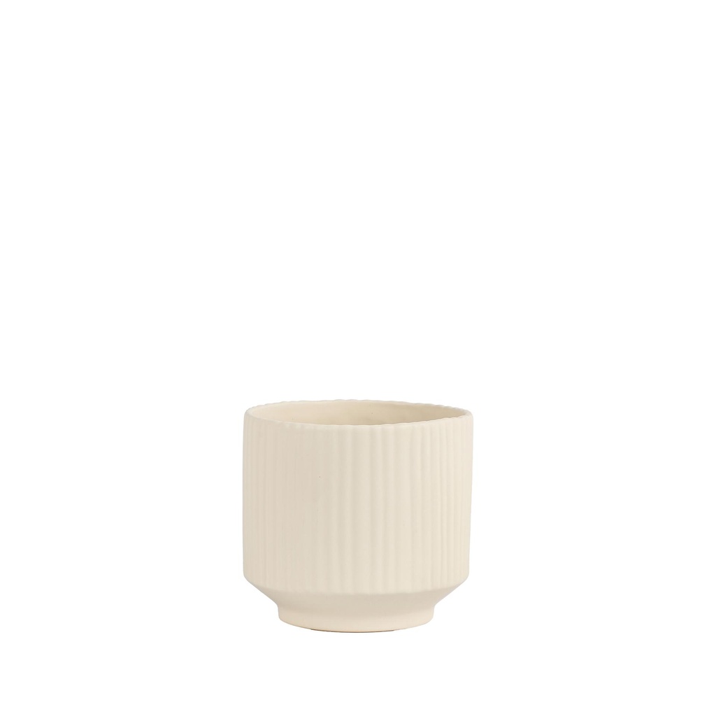 Sybil pot round cream - 6.75x6.25"