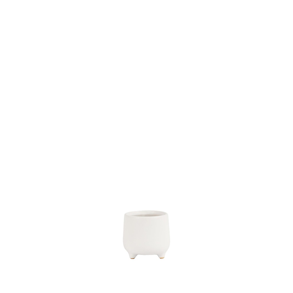 Freya pot round white - 3.25x3"