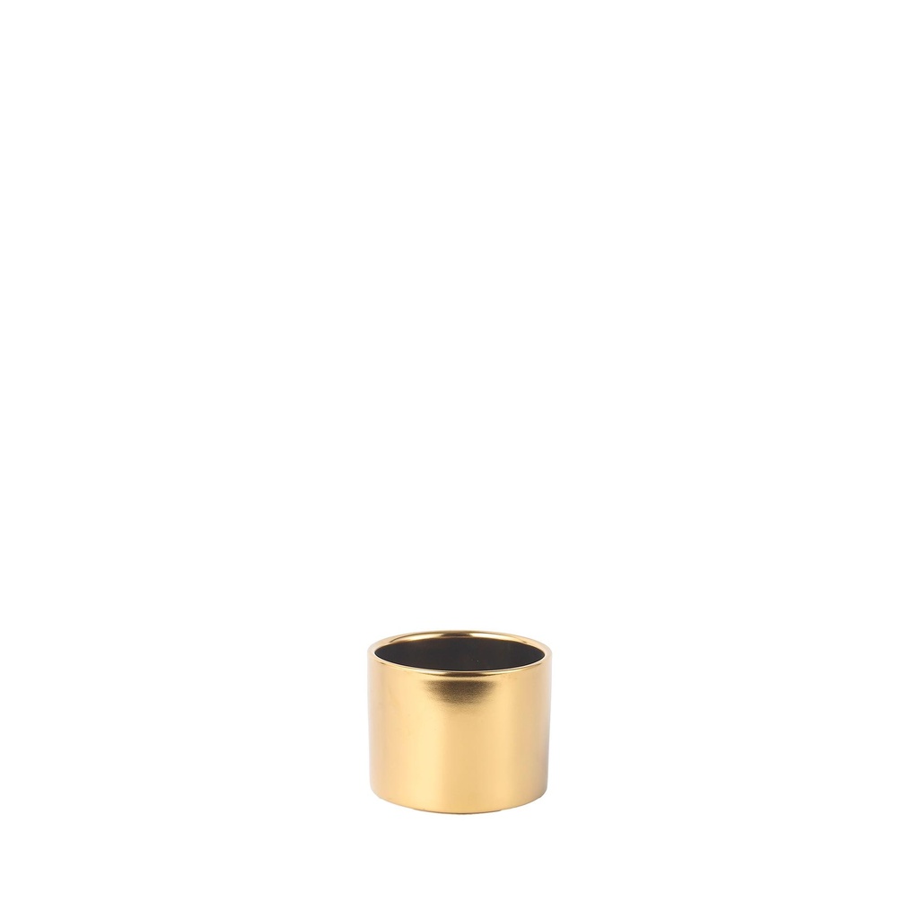 Atlas pot round matte gold - 4.75x4"