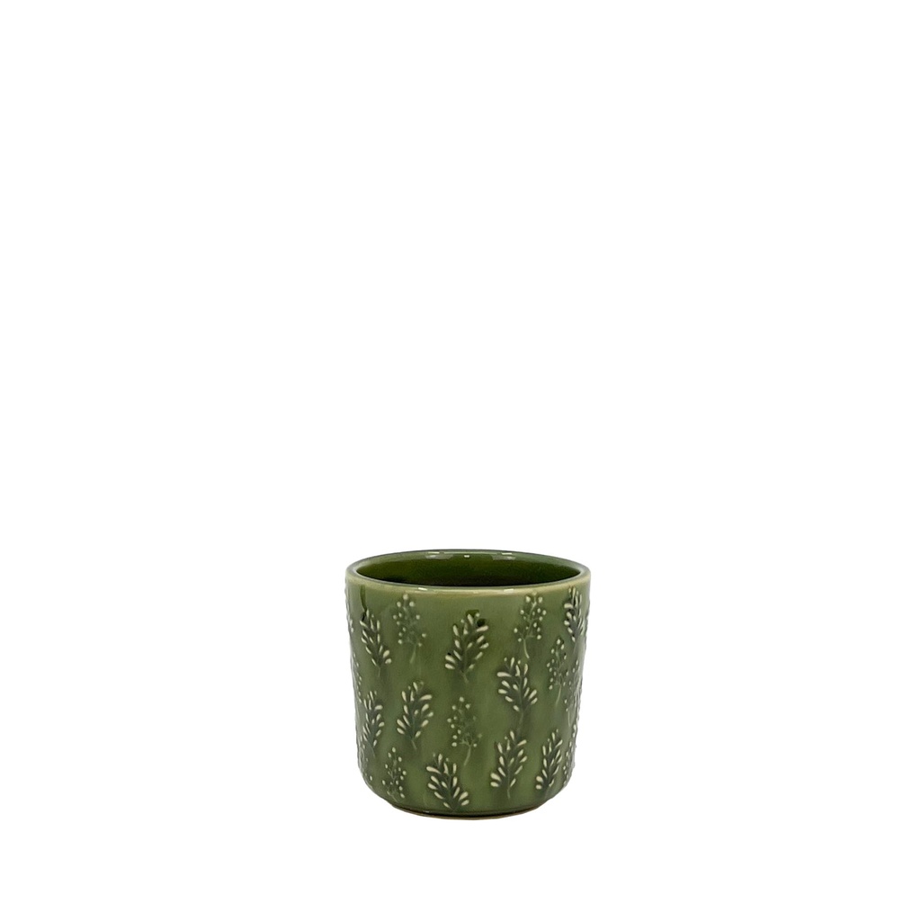 Pot round green - 4.25x4"