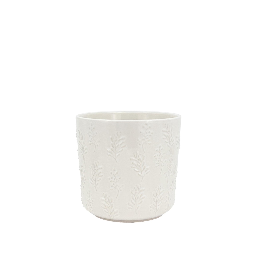 Sara pot round white - 7x6"
