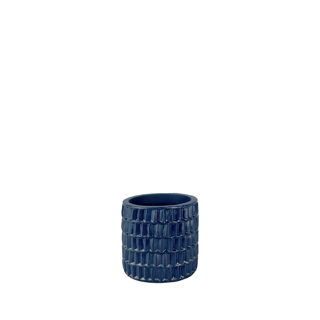 Ingo pot round dark blue - 4.5x4"