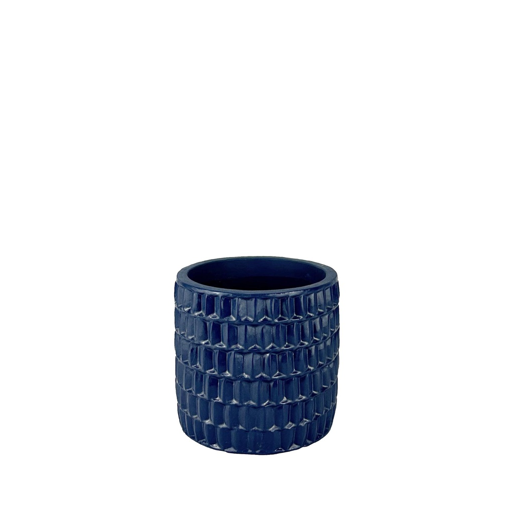 Ingo pot round dark blue - 5.75x5"