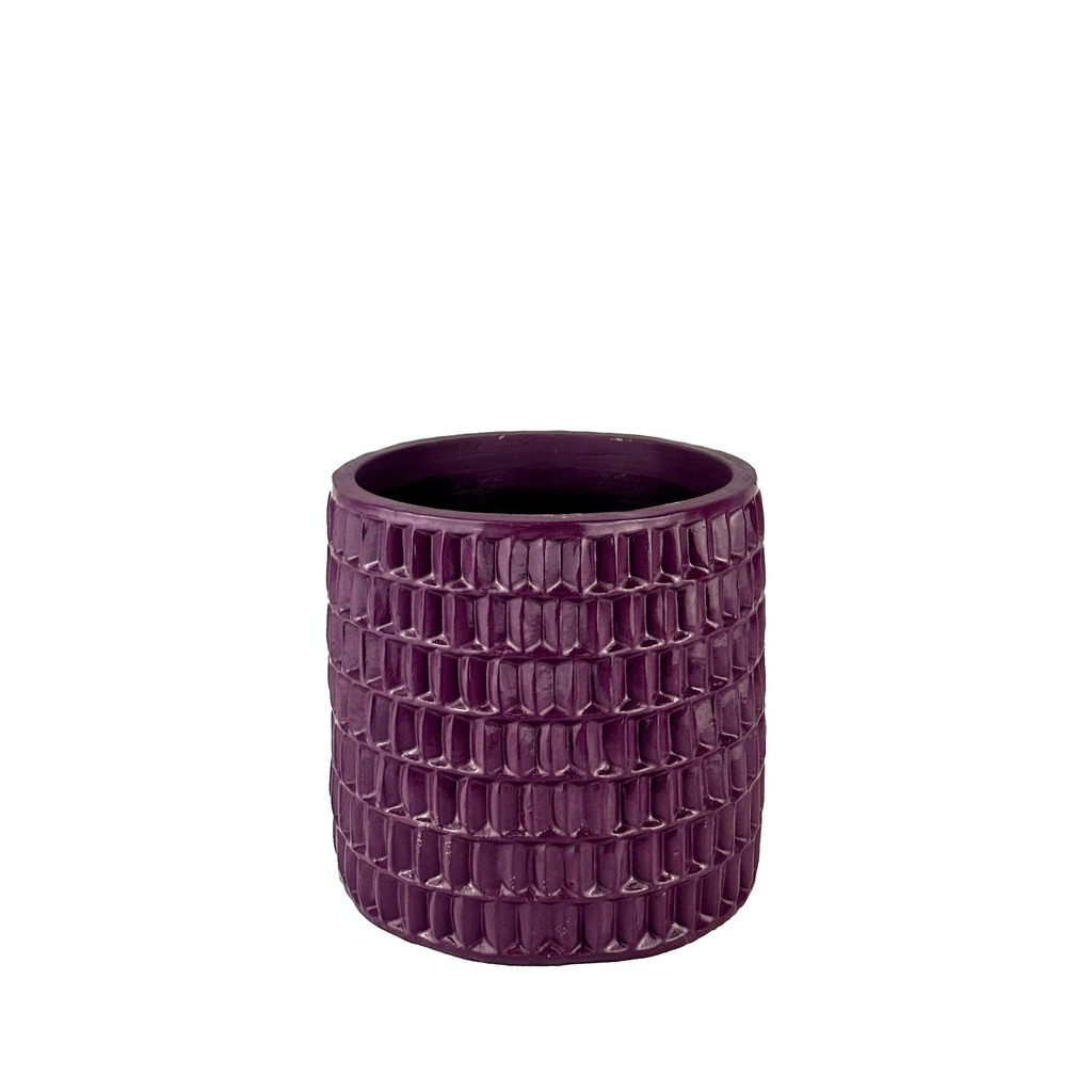 Ingo pot round purple - 7x6.25"