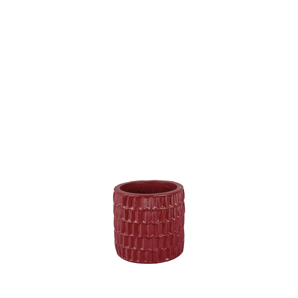 Ingo pot round burgundy - 4.5x4"