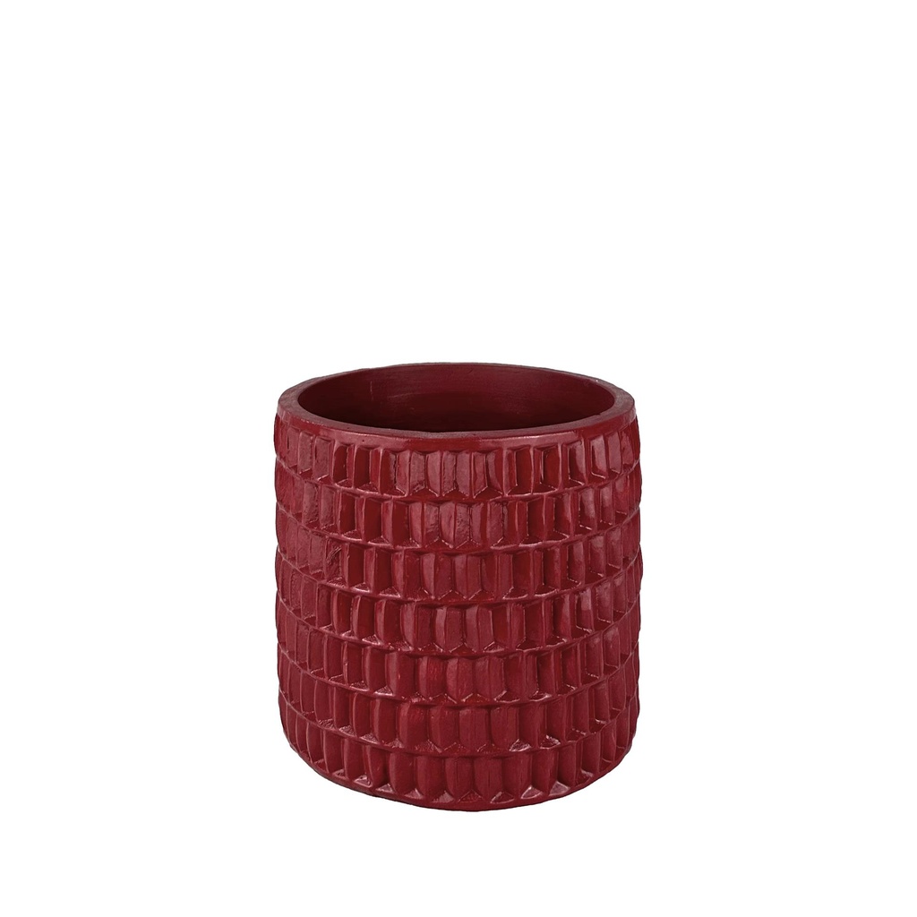 Ingo pot round burgundy - 7x6.25"