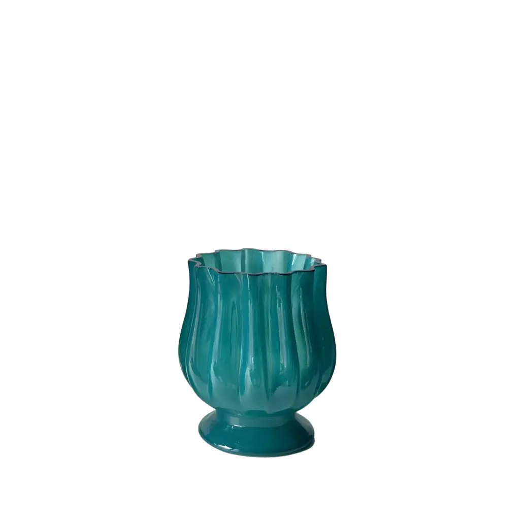 Marceau vase teal and blue - 6.25x6" 