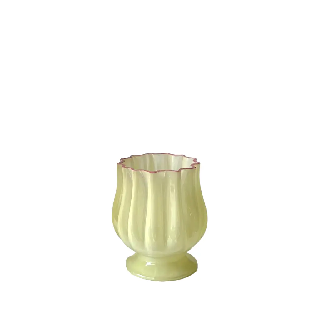 Marceau vase yellow and pink - 6.25x6" 