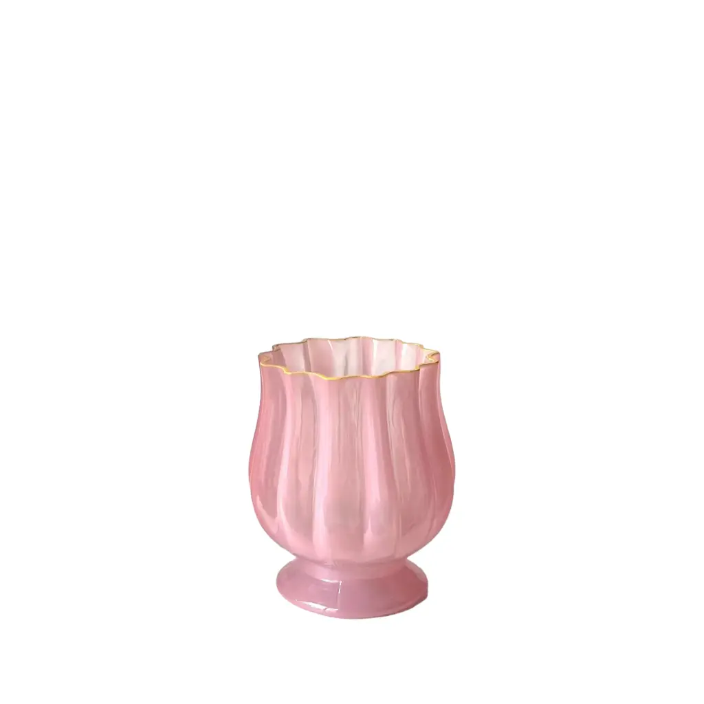Marceau vase yellow and pink - 6.25x6" 