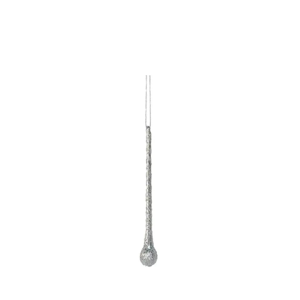 Ornament drop silver - 6.5"