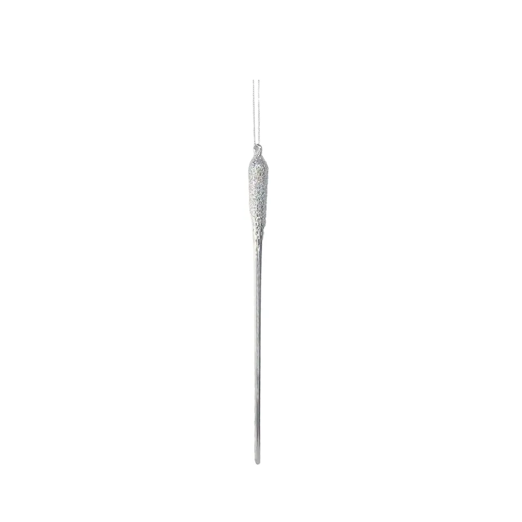 Ornament icicle silver - 8.75"