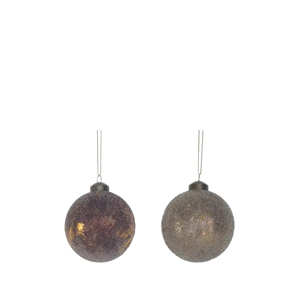 Ornament ball silver antique - 3.25"