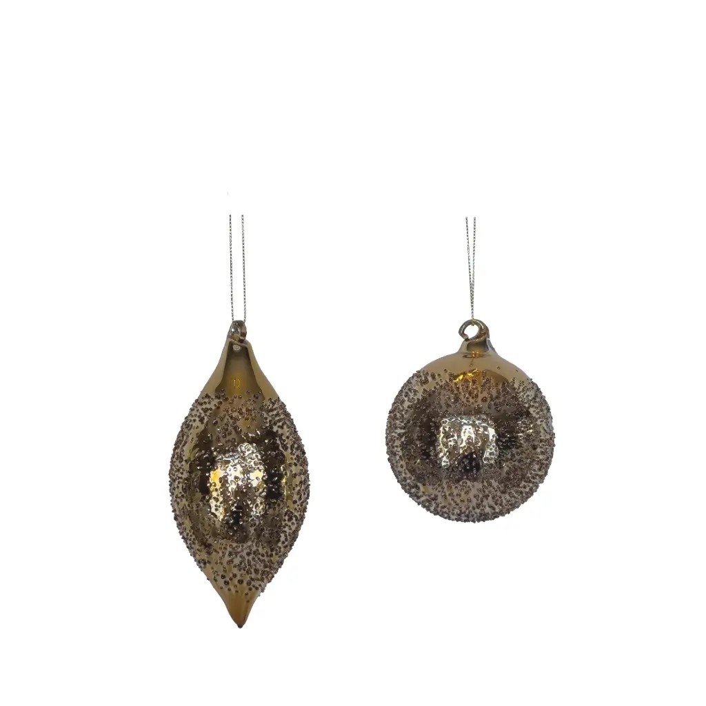 Ornament drop, ball brown - 3.25"