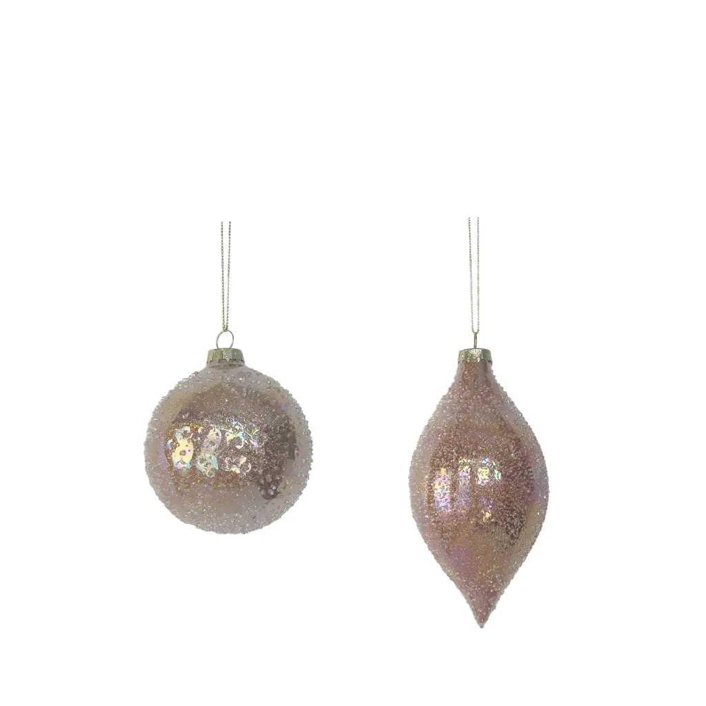 Ornament drop, ball pink - 3.25"