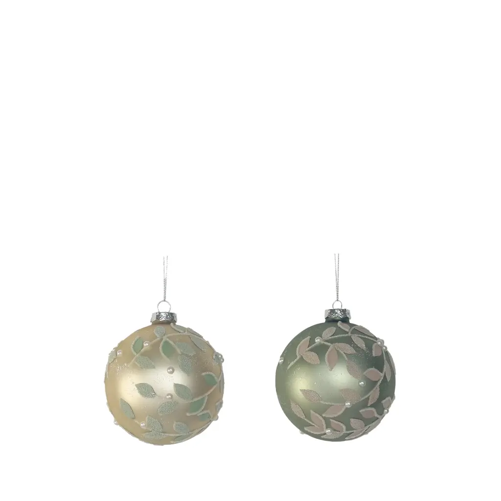 Ornament ball green champagne - 4"