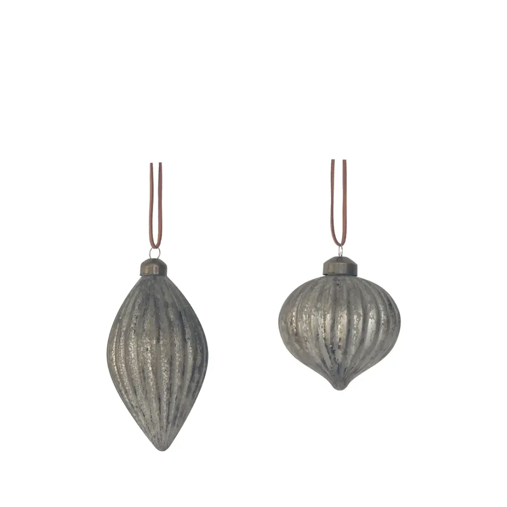 Ornament drop, bulb antique - 3.25"