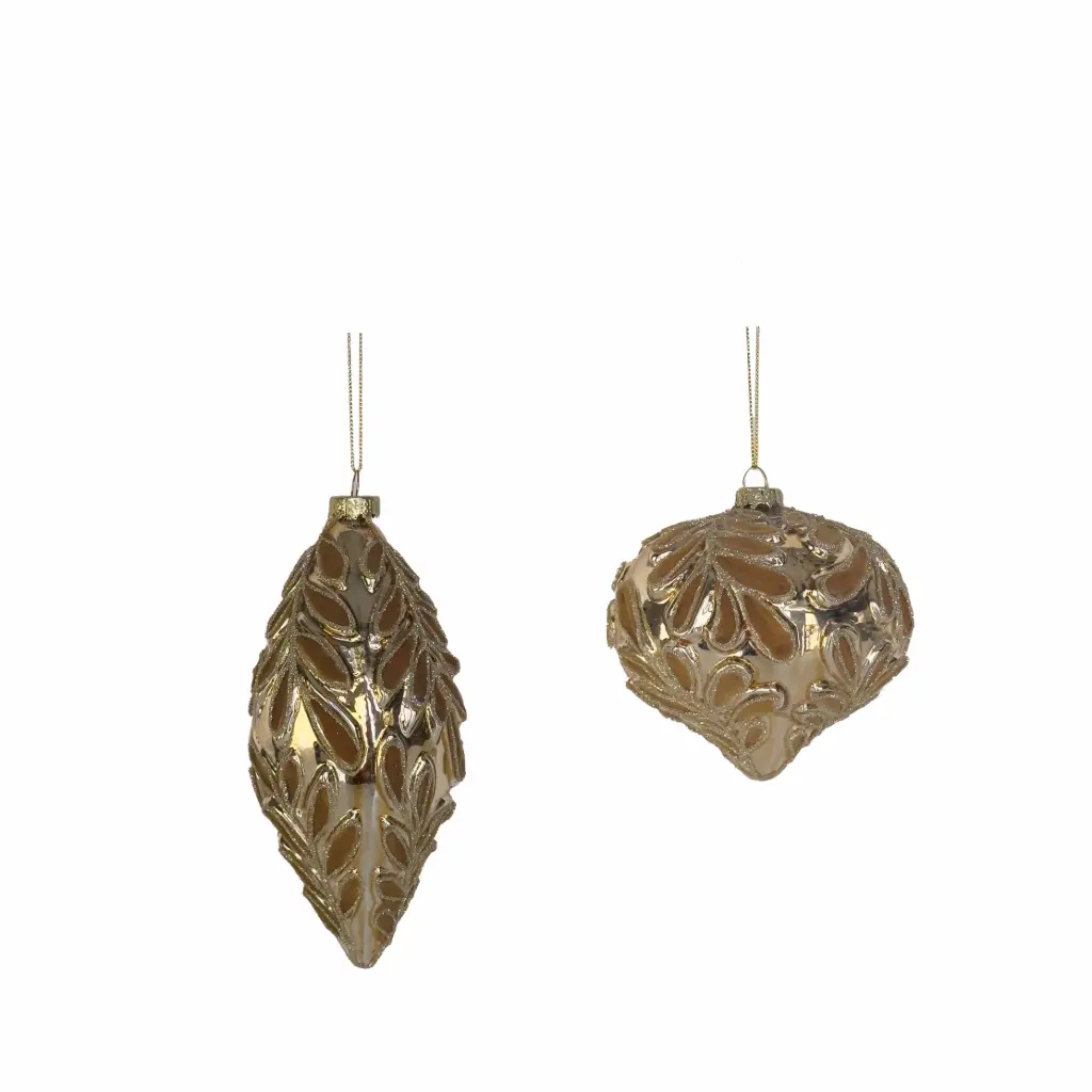 Ornament drop, ball gold - 4"