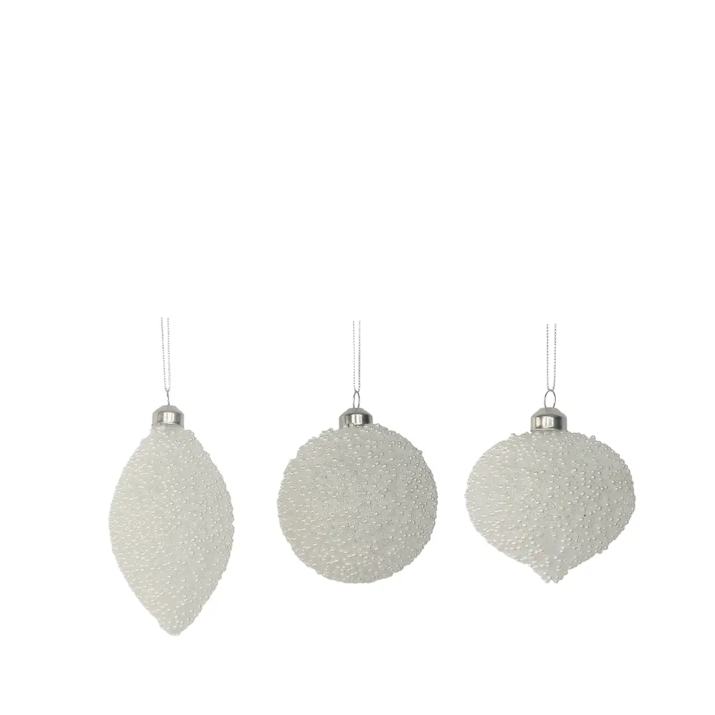 Ornament assortment white - 3.25"