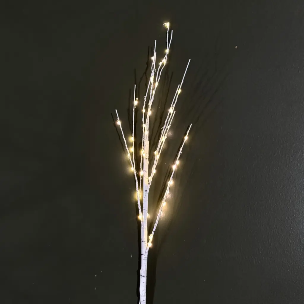 Branch light, 50L warm white, white, AA batteries, timer - 2.5'