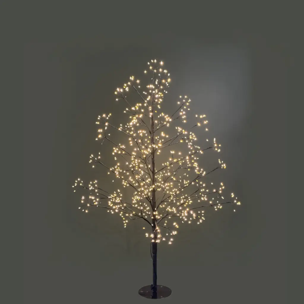 Tree light, 990L warm white, black, timer, twinkle - 4'