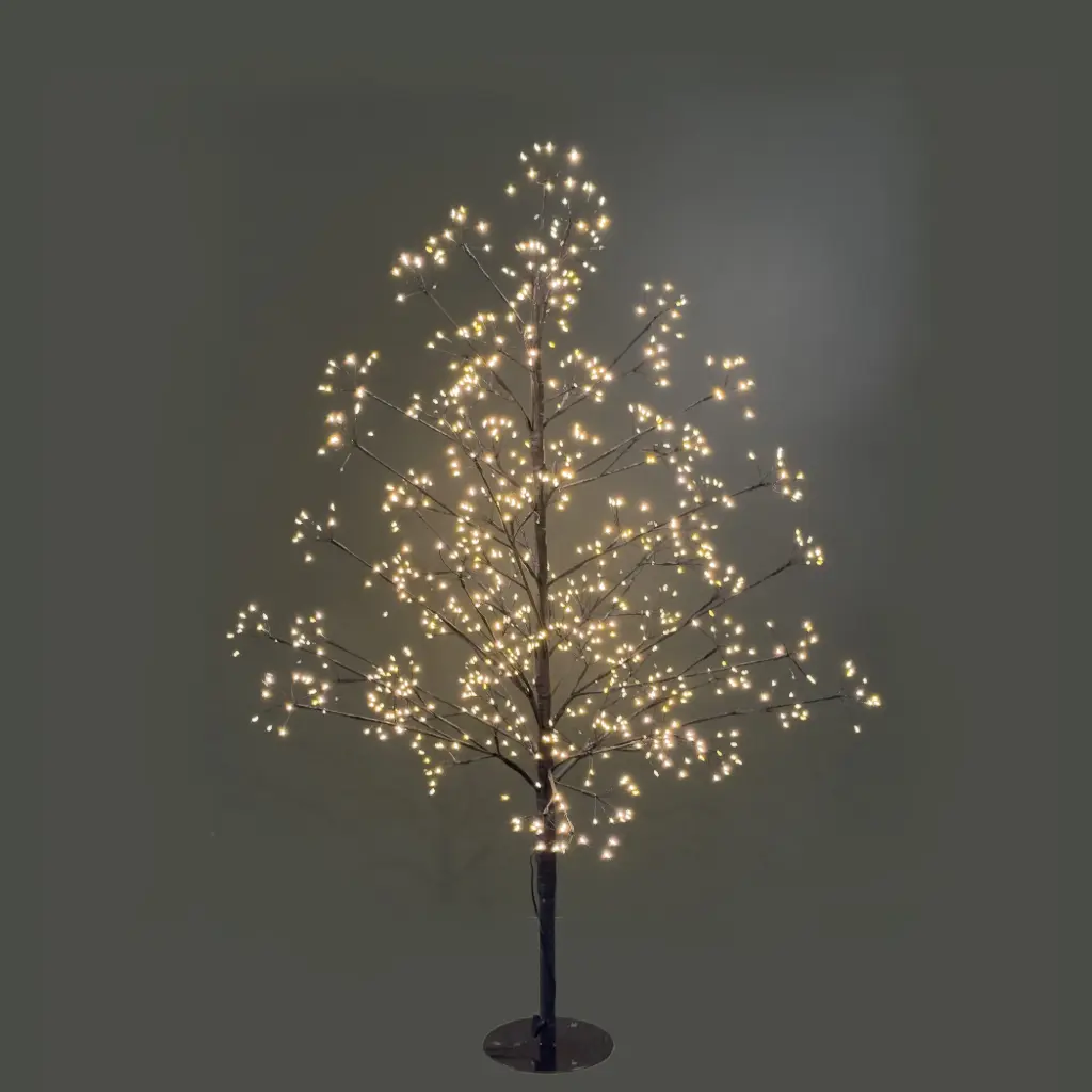 Tree light, 1500L warm white, black, timer, twinkle - 5'