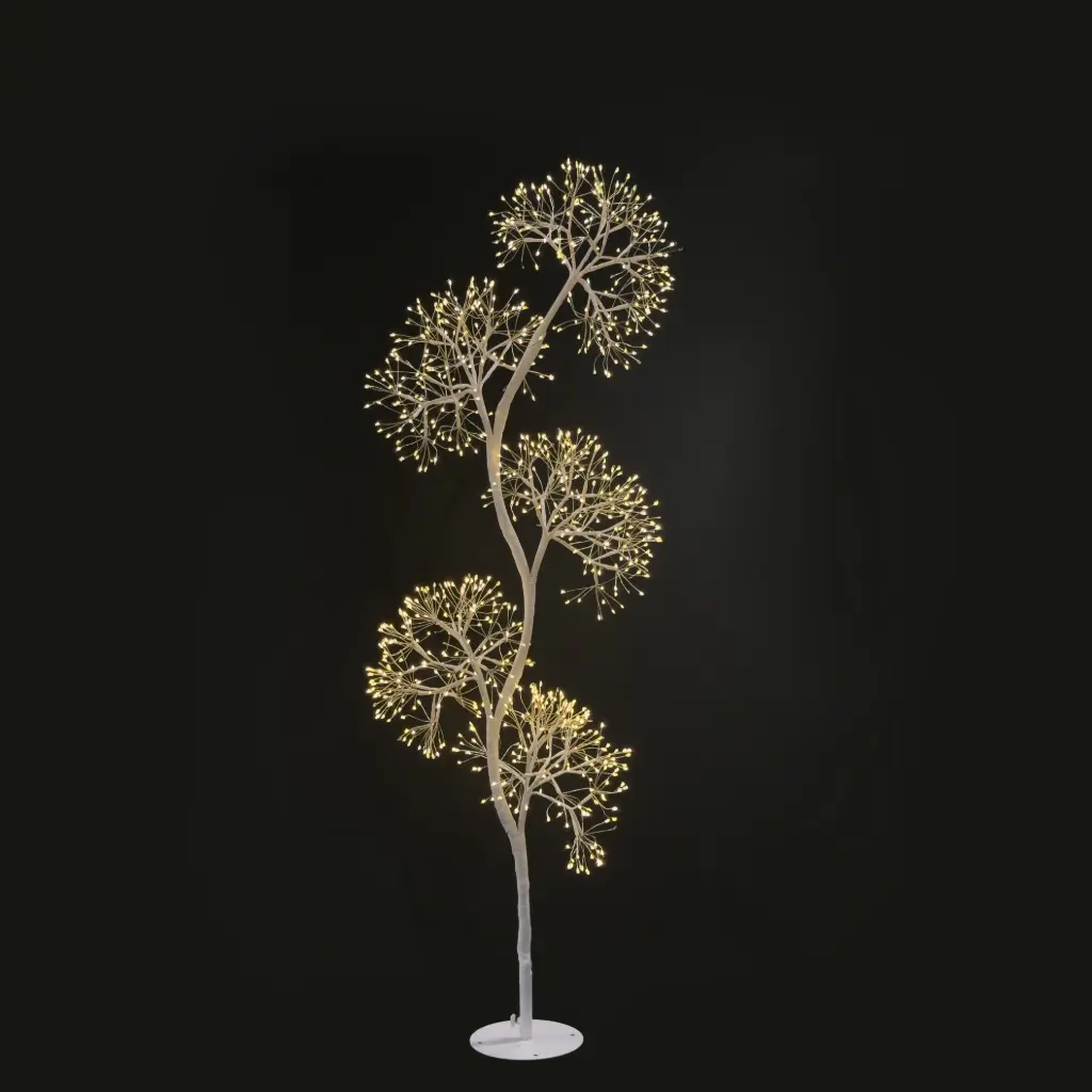 Topiary light, 1050L warm white, white, timer, twinkle - 4'