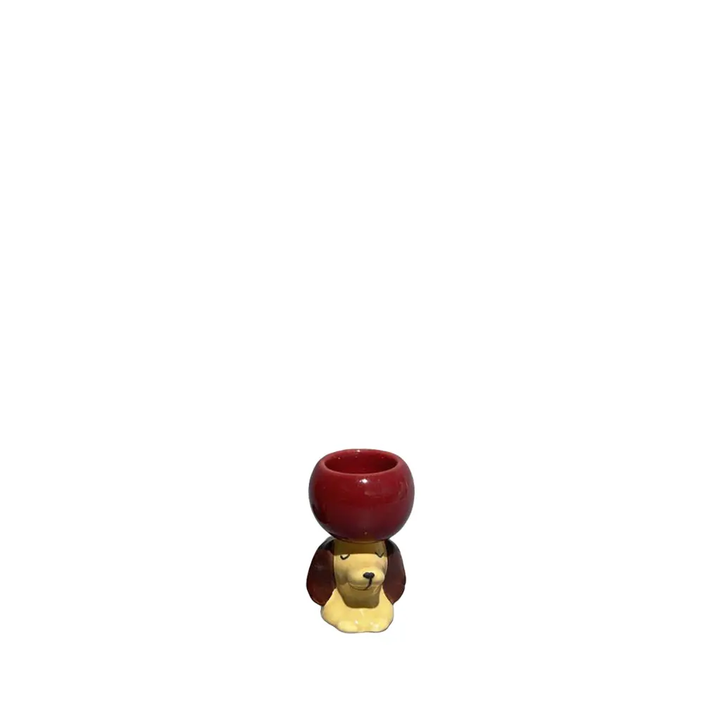 Coco dog candleholder red - 1.5x2.5"