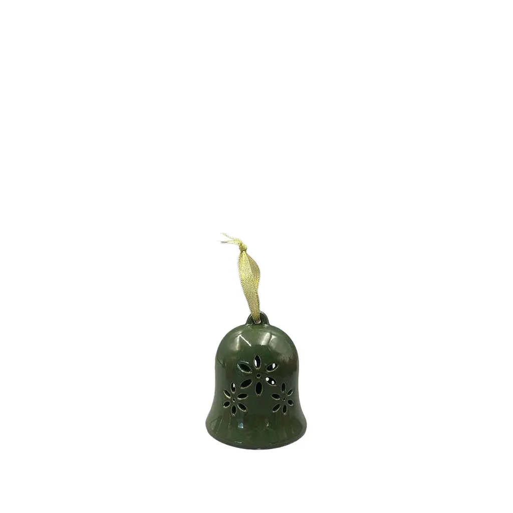 Debbie LED ornament bell green - 3.25x3.75"